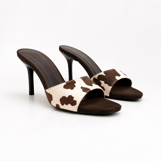 Sandalias Mule Cow de Tacón