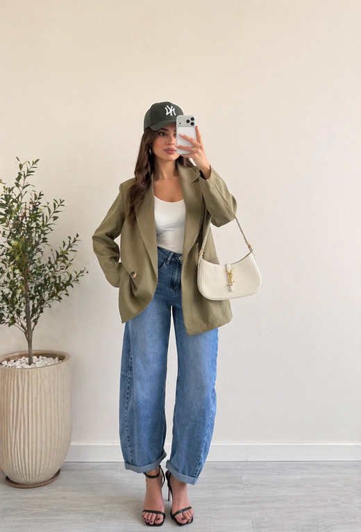 Americana verde oliva oversize