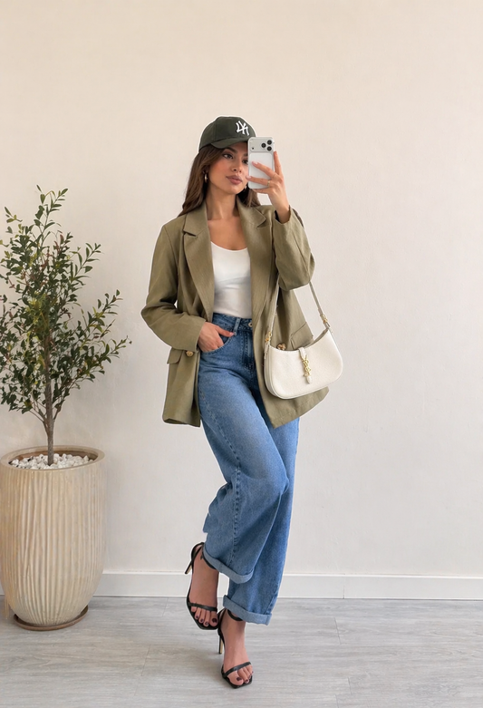 Americana verde oliva oversize