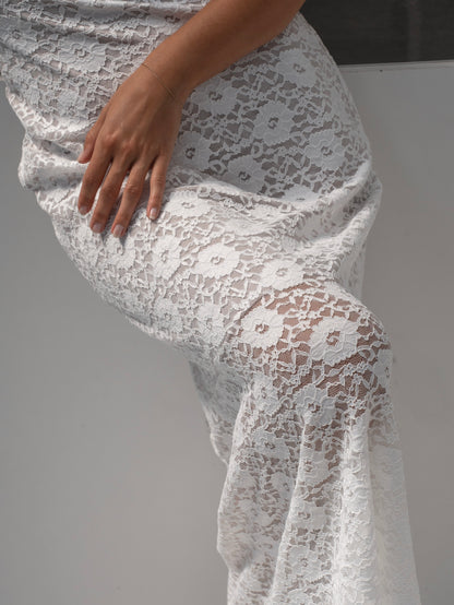 Vestido Oura Maxi Encaje - Ivory - Martina Montes - imagen 4