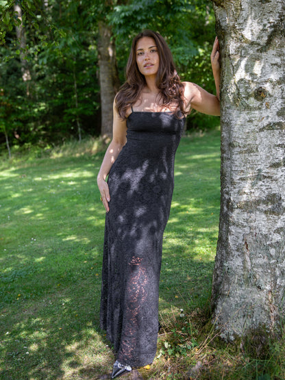 Vestido Oura Negro - Encaje Maxi - Martina Montes - imagen 11