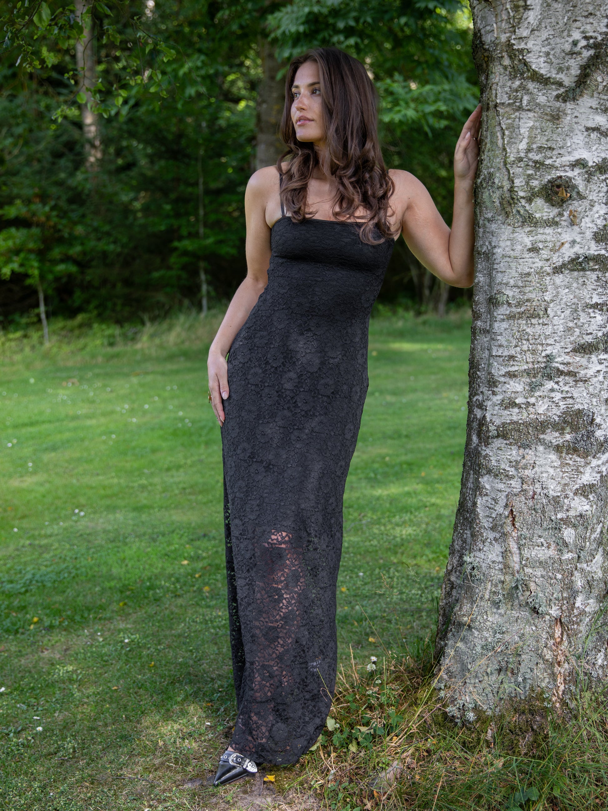 Vestido Oura Negro - Encaje Maxi - Martina Montes - imagen 13