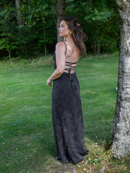 Vestido Oura Negro - Encaje Maxi - Martina Montes - imagen 12