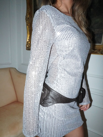 Vestido Giulia Glitter - Gris - Martina Montes - imagen 8