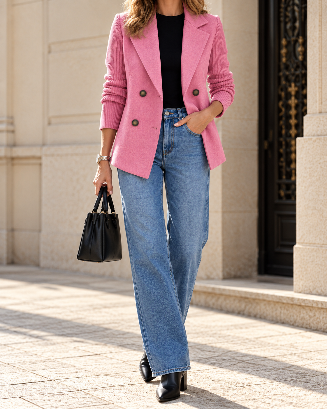 Blazer Cruzado Rosa