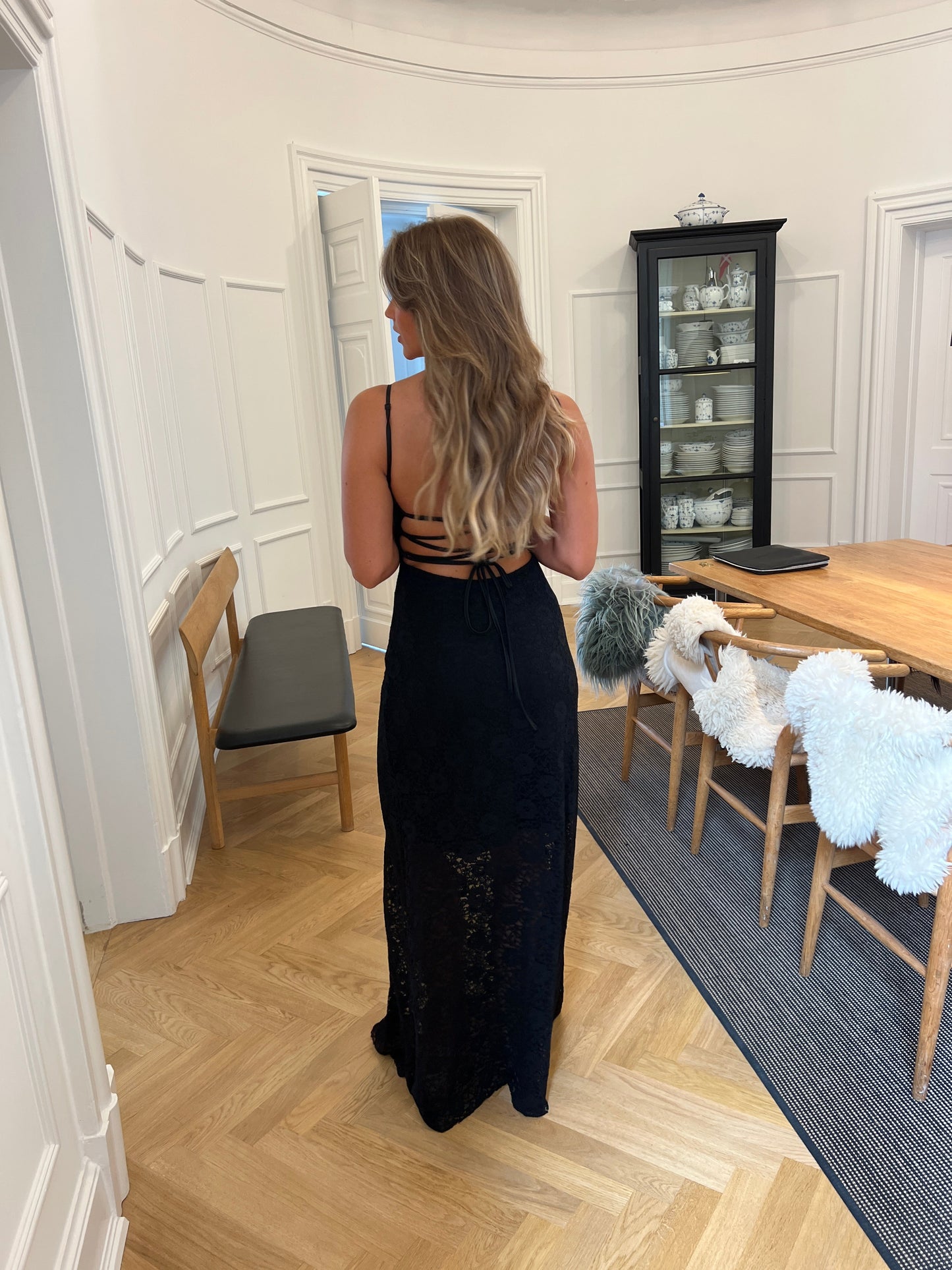 Vestido Oura Negro - Encaje Maxi - Martina Montes - imagen 3