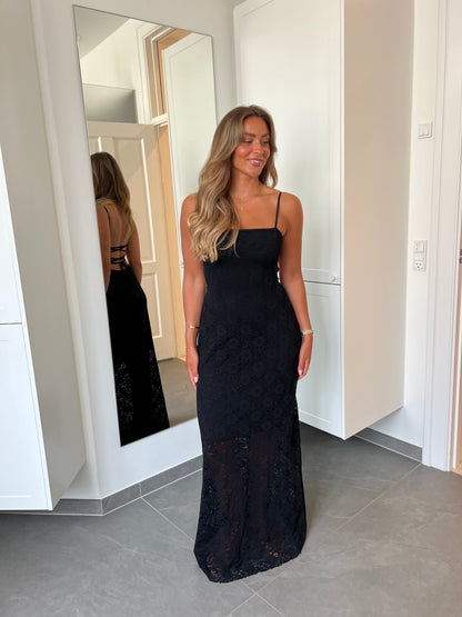 Vestido Oura Negro - Encaje Maxi - Martina Montes - imagen 6