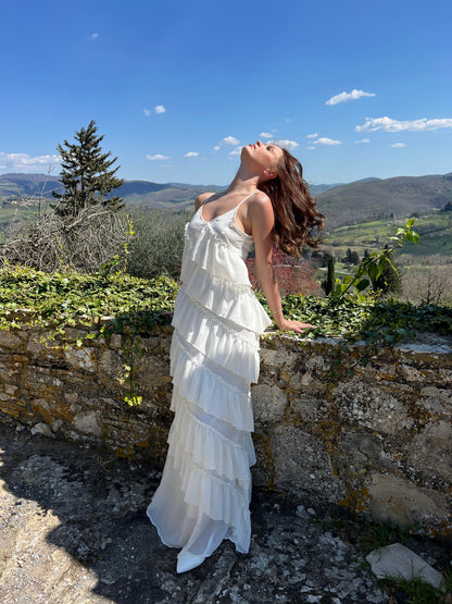 Rie maxi ruffle dress - White - Martina Montes - imagen 14