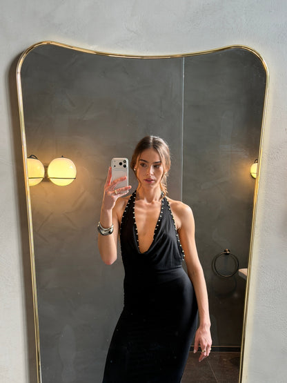 Vestido Frigg Negro - Maxi con Tachuelas - Martina Montes - imagen 12