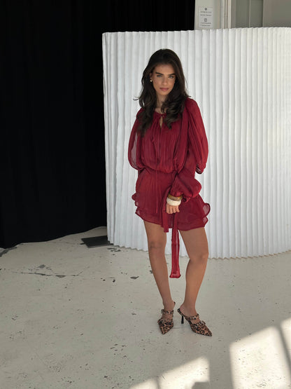 Vestido Kalia Rojo Oscuro - Martina Montes - imagen 13
