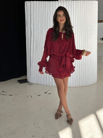 Vestido Kalia Rojo Oscuro - Martina Montes - imagen 15