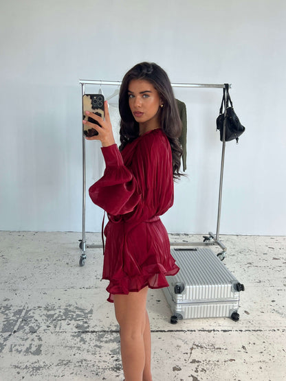 Vestido Kalia Rojo Oscuro - Martina Montes - imagen 3