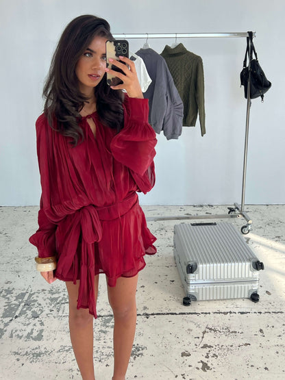 Vestido Kalia Rojo Oscuro - Martina Montes - imagen 5