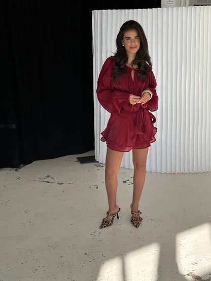 Vestido Kalia Rojo Oscuro - Martina Montes - imagen 6