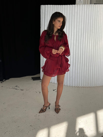 Vestido Kalia Rojo Oscuro - Martina Montes - imagen 7
