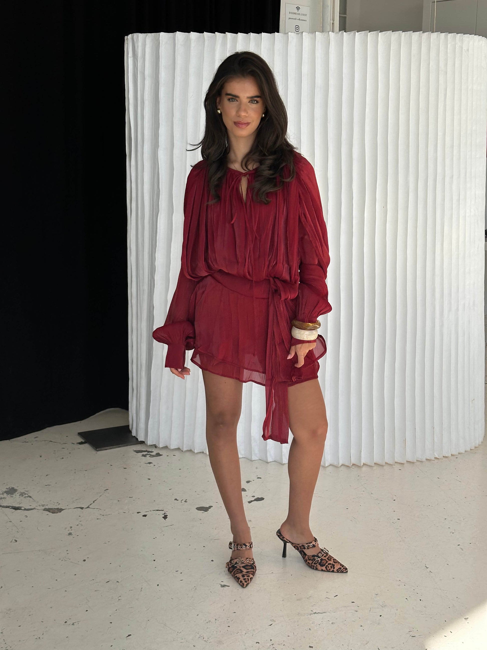 Vestido Kalia Rojo Oscuro - Martina Montes - imagen 9