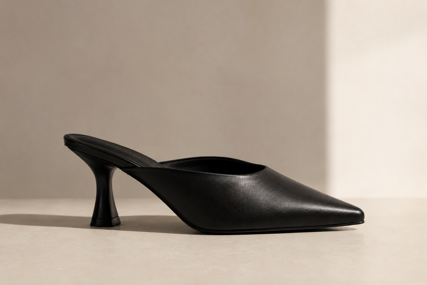 Zapato Mule Negro de Tacón