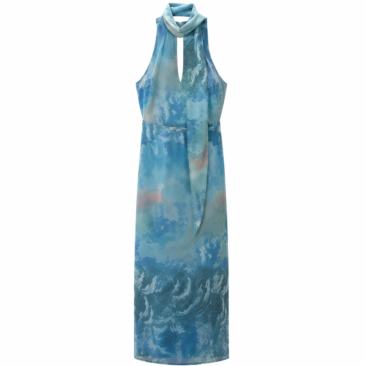 Vestido Halter Ocean Silk
