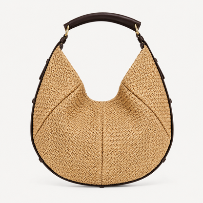 Bolso Hobo Trenzado Beige