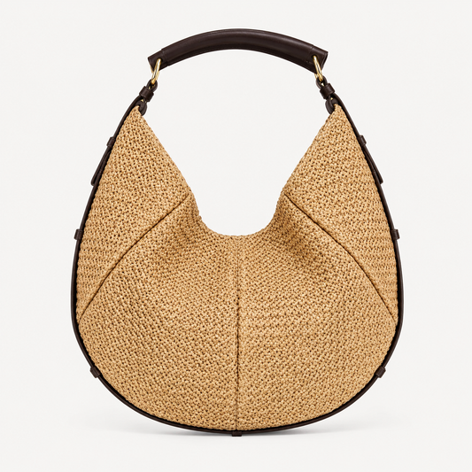 Bolso Hobo Trenzado Beige