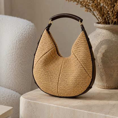Bolso Hobo Trenzado Beige